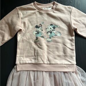 Disney Blush Sweatshirt Dress with Mickey and Minnie